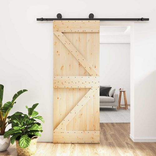 Преплъзваща се врата 85 x 210 cm Естествено и черно