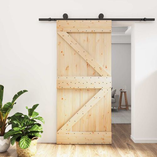 Преплъзваща се врата 95 x 210 cm Естествено и черно