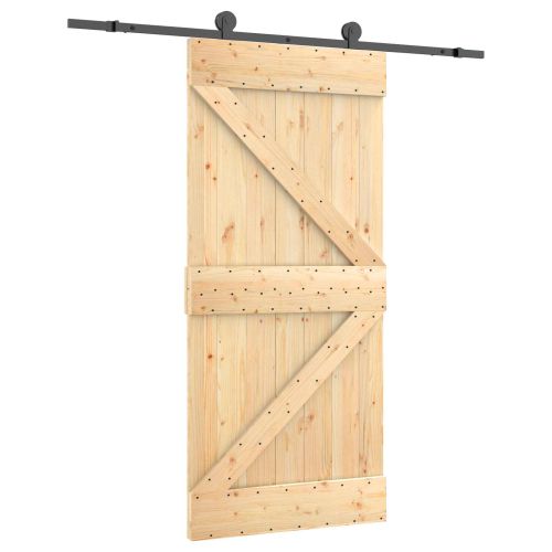 Преплъзваща се врата 95 x 210 cm Естествено и черно