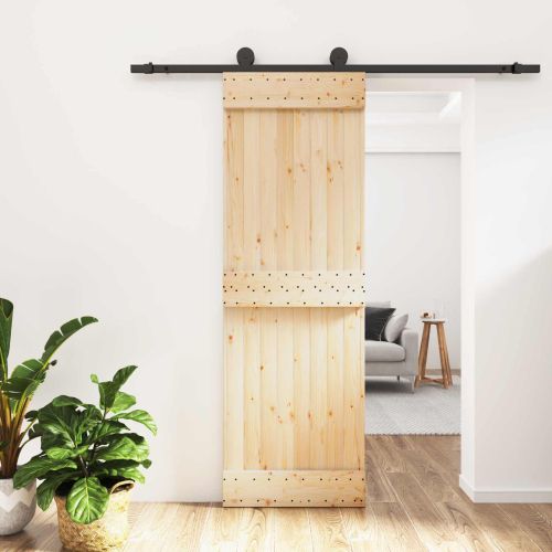 Преплъзваща се врата 70 x 210 cm Естествено и черно