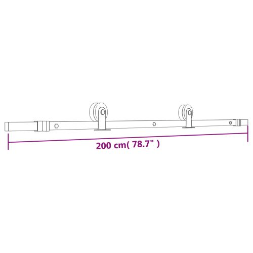 Преплъзваща се врата 70 x 210 cm Естествено и черно