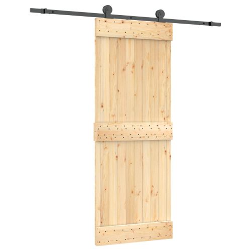 Преплъзваща се врата Естествено и черно 80 x 210 cm
