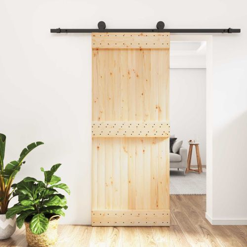 Преплъзваща се врата 85 x 210 cm Естествено и черно