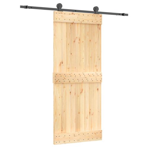 Преплъзваща се врата 85 x 210 cm Естествено и черно