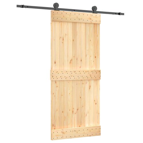 Преплъзваща се врата 90 x 210 cm Естествено и черно