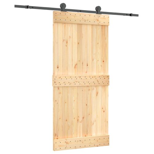 Преплъзваща се врата Естествено и черно 95 x 210 cm