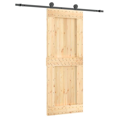 Преплъзваща се врата 80 x 210 cm Естествено и черно