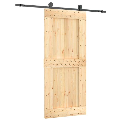 Преплъзваща се врата Естествено и черно 90 x 210 cm