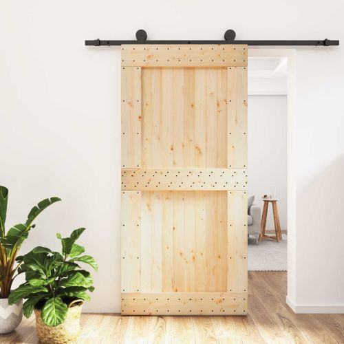 Преплъзваща се врата Естествено и черно 100 x 210 cm