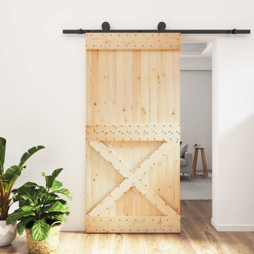 Преплъзваща се врата 100 x 210 cm Естествено и черно