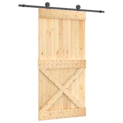 Преплъзваща се врата 100 x 210 cm Естествено и черно