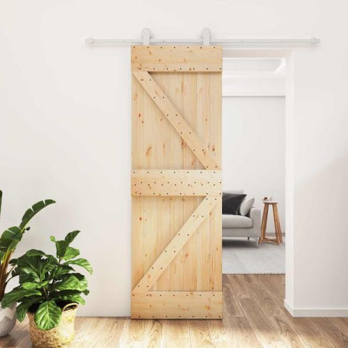 Преплъзваща се врата 70 x 210 cm Естествено и бяло