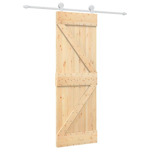 Преплъзваща се врата 70 x 210 cm Естествено и бяло