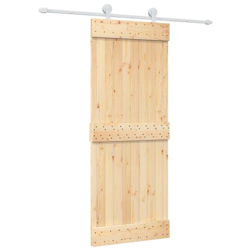 Преплъзваща се врата 80 x 210 cm Естествено и бяло
