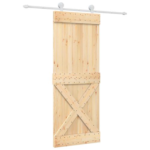 Преплъзваща се врата 80 x 210 cm Естествено и бяло