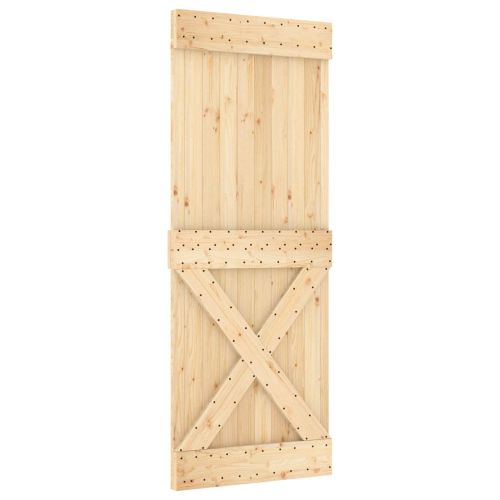 Преплъзваща се врата 80 x 210 cm Естествено и бяло