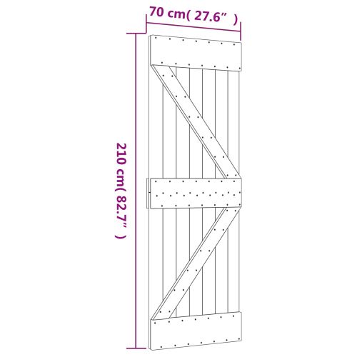 Преплъзваща се врата Естествено и бяло 70 x 210 cm