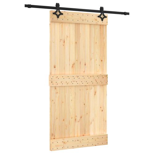 Преплъзваща се врата Естествено и черно 100 x 210 cm