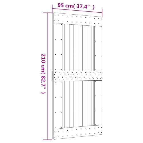Преплъзваща се врата 95 x 210 cm Естествено и черно