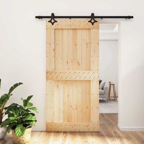 Преплъзваща се врата Естествено и черно 100 x 210 cm