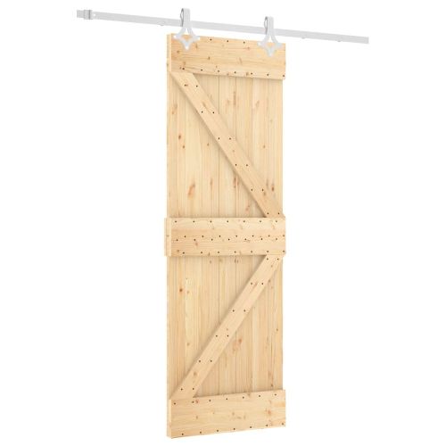 Преплъзваща се врата 70 x 210 cm Естествено и бяло