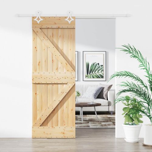 Преплъзваща се врата Естествено и бяло 80 x 210 cm