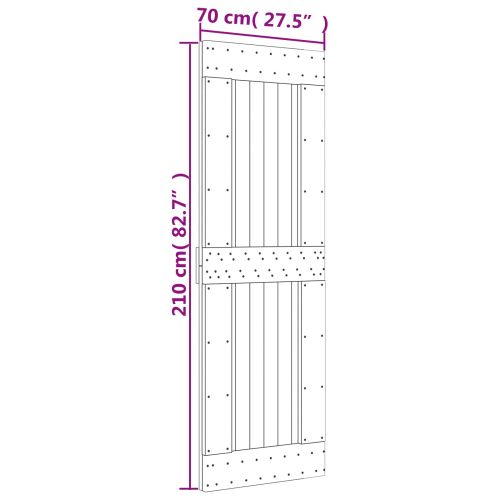 Преплъзваща се врата 70 x 210 cm Естествено и бяло