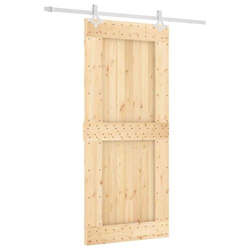 Преплъзваща се врата 90 x 210 cm Естествено и бяло