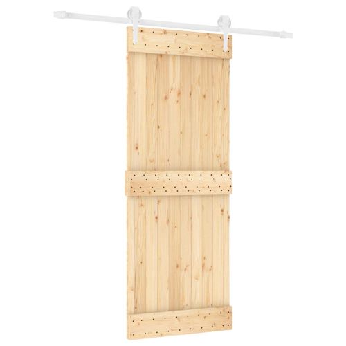 Преплъзваща се врата 80 x 210 cm Естествено и бяло