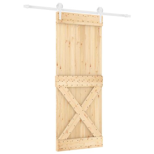 Преплъзваща се врата 80 x 210 cm Естествено и бяло