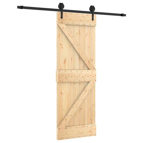 Преплъзваща се врата Естествено и черно 70 x 210 cm
