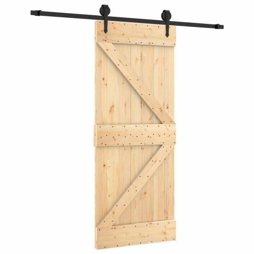 Преплъзваща се врата 85 x 210 cm Естествено и черно
