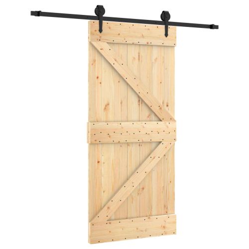 Преплъзваща се врата Естествено и черно 95 x 210 cm