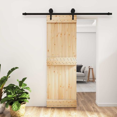 Преплъзваща се врата Естествено и черно 70 x 210 cm