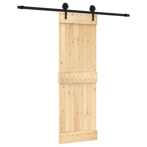 Преплъзваща се врата Естествено и черно 70 x 210 cm