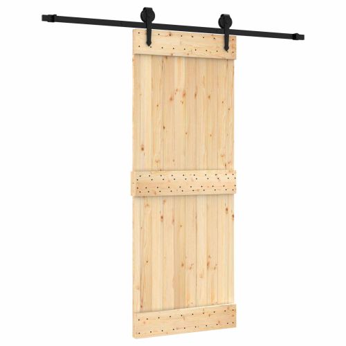 Преплъзваща се врата Естествено и черно 80 x 210 cm