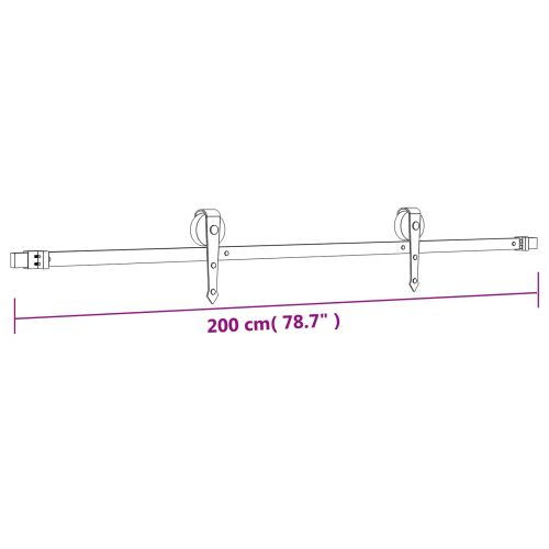 Преплъзваща се врата Естествено и черно 80 x 210 cm