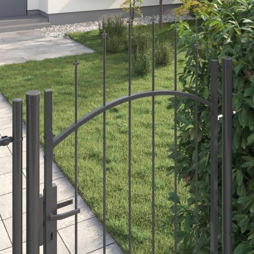 Градинска врата WOERDEN 175 x 100 см Стомана Сив С ключалка