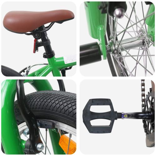 BMX Велосипед 18 инча за 7-10 години Зелено