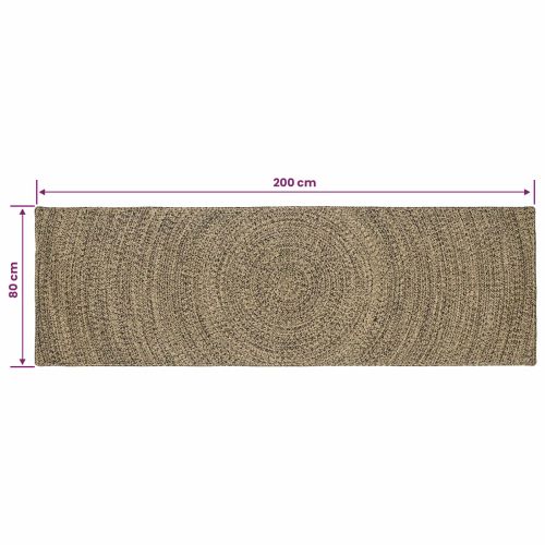 Килим за площ Естествено и черно 80 x 200 cm юта