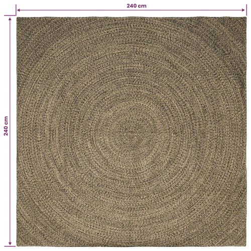 Килими за помещение Естествено и черно 240 x 240 cm юта
