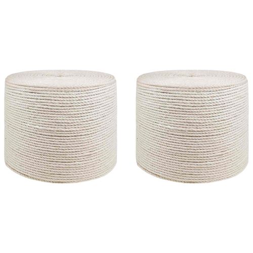 Въже от юта 2 бр. 2 mm Бяло 100% Тоса юта