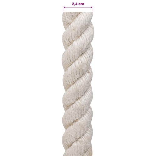 Въже от юта 24 mm Бяло 100% Тоса юта