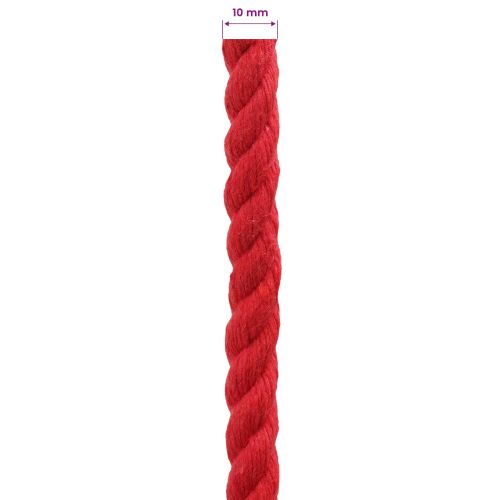 Памучен канап 10 mm 25 m Червено 100% Памук