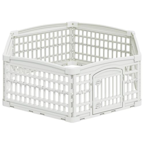 6 панелна играчка за кучета 122 x 106,5 x 40 см Пластмаса Бяло