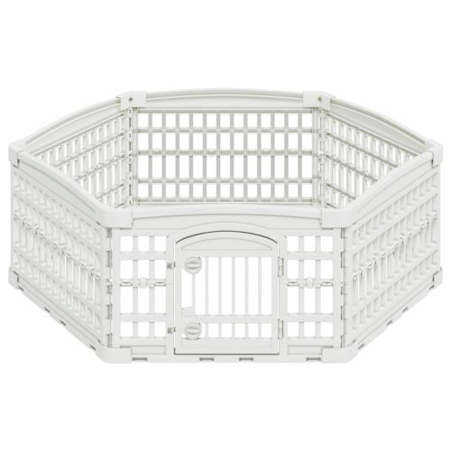 6 панелна играчка за кучета 122 x 106,5 x 40 см Пластмаса Бяло