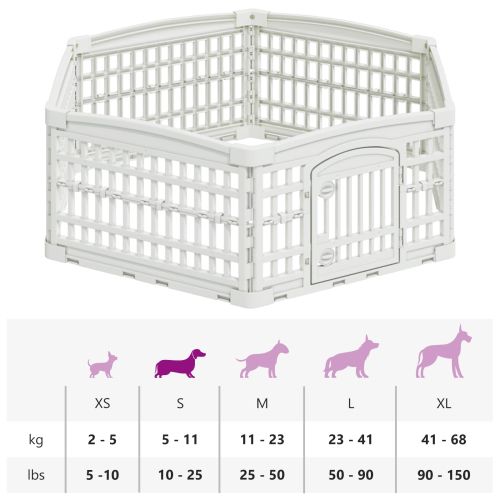 6 панелна играчка за кучета 122 x 106,5 x 40 см Пластмаса Бяло