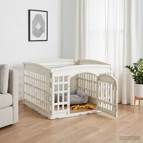 Игрална оградка за кучета с 4 панели 88 x 88 x 56 см Пластмаса