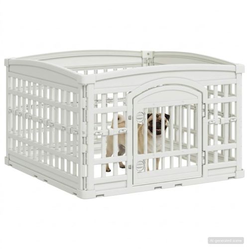 Игрална оградка за кучета с 4 панели 88 x 88 x 56 см Пластмаса