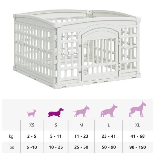 Игрална оградка за кучета с 4 панели 88 x 88 x 56 см Пластмаса